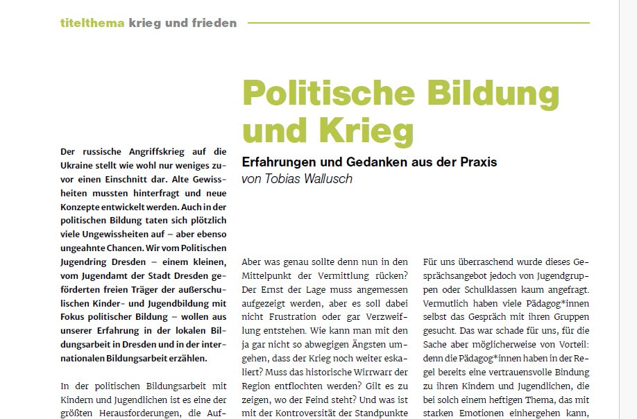 Beitrag in der Corax